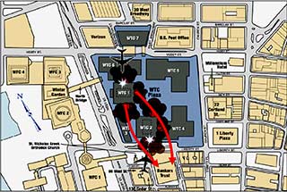 wtc impact locations map