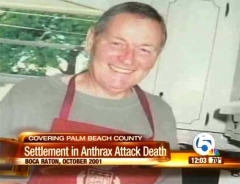The first anthrax death was of Robert Stevens