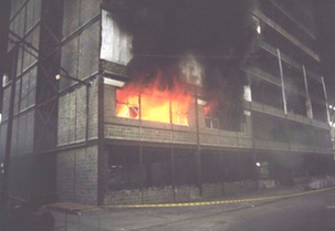 Cardington Fire Test During the Fire
