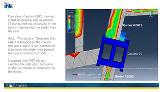 Slide 32: Plan view of girder A-2001 impinged upon side plate lips