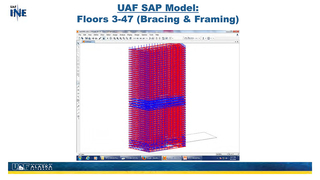 Slide 67: UAF's SAP2000 Model: floors 3-47 (bracing & framing)