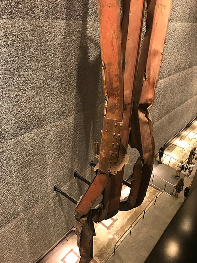 WTC damaged steel beam Wikipedia a4ca8 copy