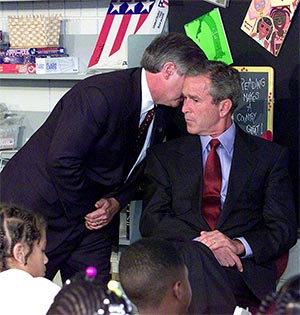 Click to view andrew card whispering in george bushs ear thumb